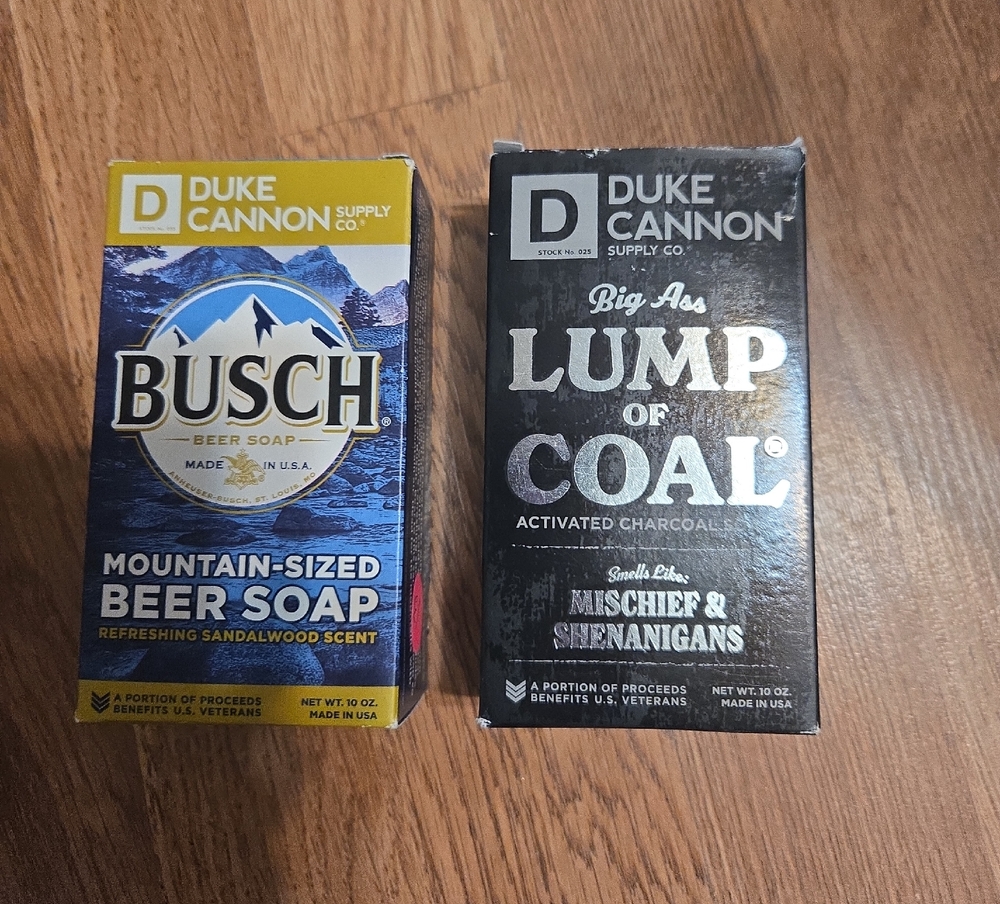 Duke Cannon Big Ass Lump of Coal Soap - Black. Both Boxes